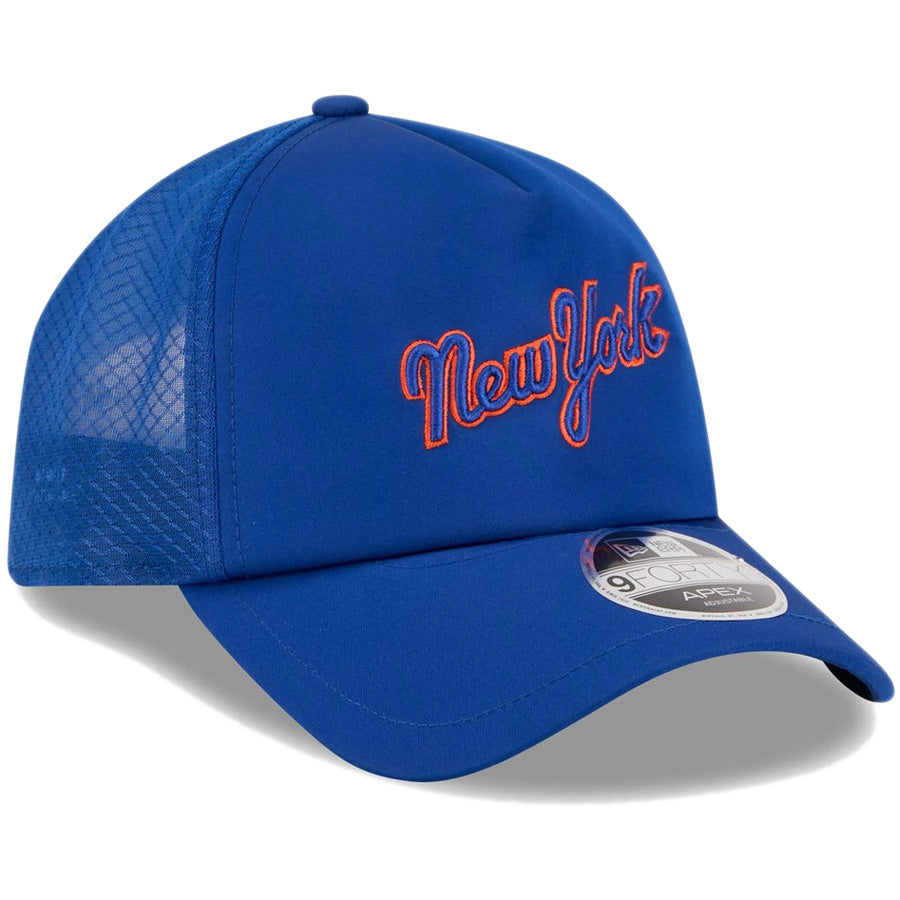 ニューエラ キャップ NEW ERA 9FORTY APEX 2026 MLB Batting Practice ニューヨーク メッツ ブルー 14865055 左斜め