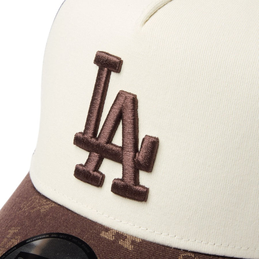 ニューエラ キャップ 帽子 NEW ERA CAP 9FORTY A-Frame トラッカー MLB Jacquard ジャカード ロサンゼルス ドジャース ブラウン 14744915 フロントロゴ