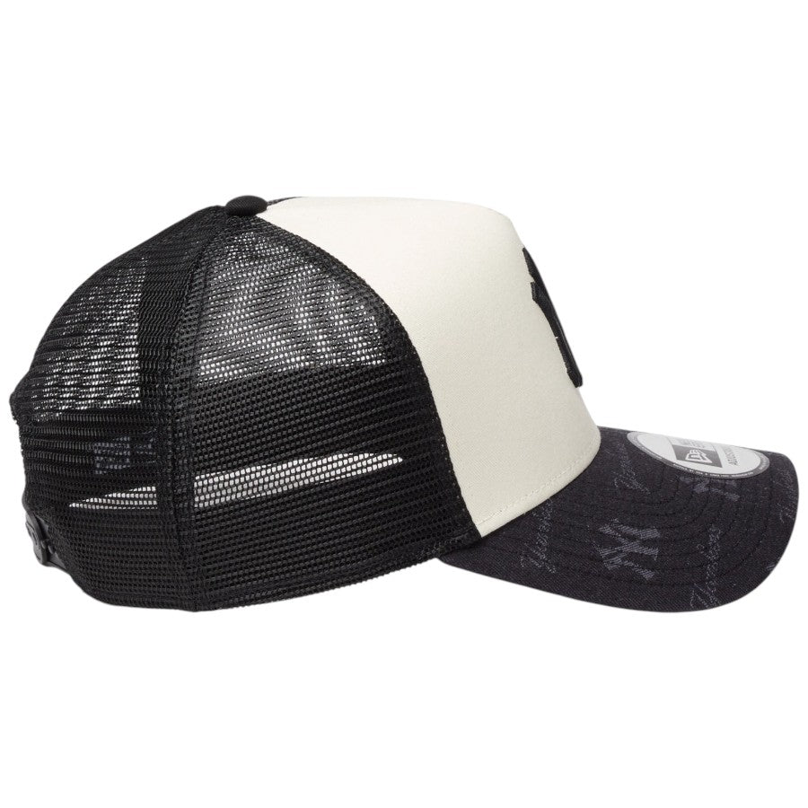 ニューエラ キャップ 帽子 NEW ERA CAP 9FORTY A-Frame トラッカー MLB Jacquard ジャカード ニューヨーク ヤンキース ブラック 14744896 右サイド