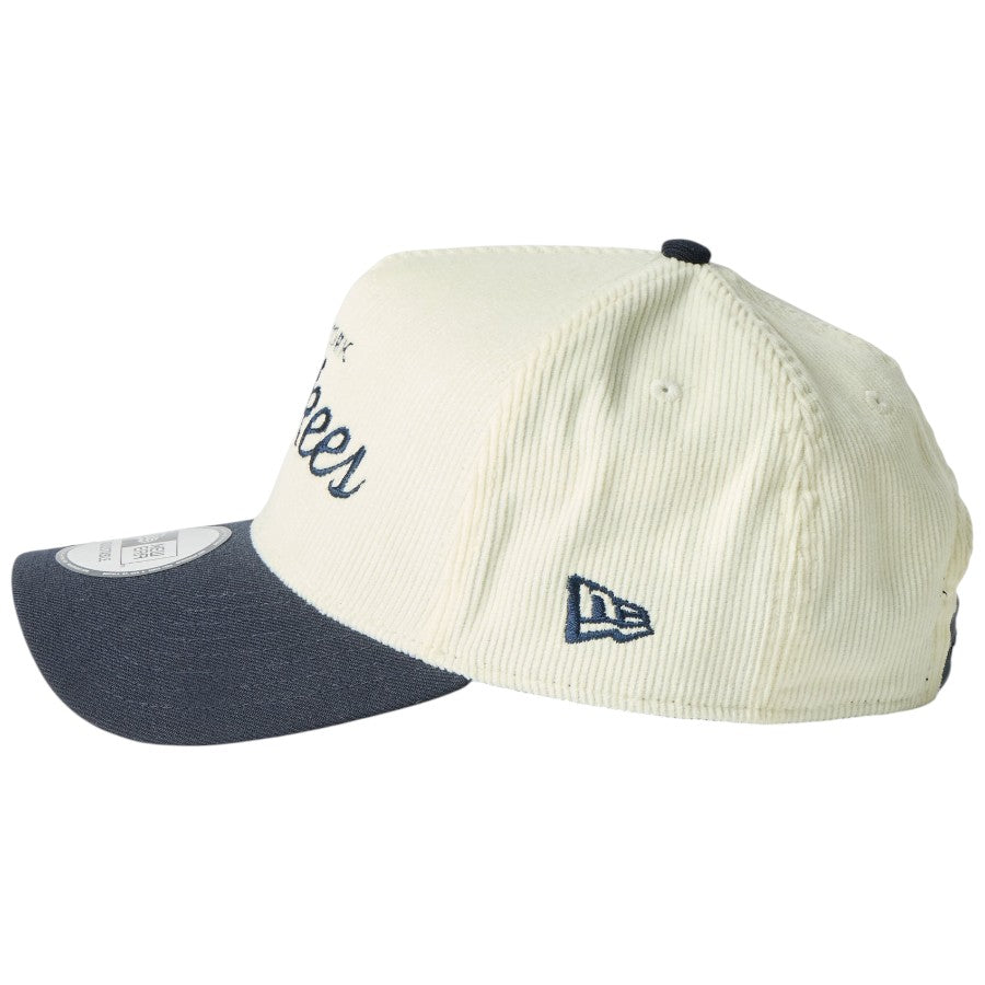 ニューエラ キャップ メッシュキャップ NEW ERA CAP 9FORTY A-Frame Summer Corduroy サマーコーデュロイ ニューヨーク ヤンキース クロームホワイト/ネイビー 14744952 左サイド
