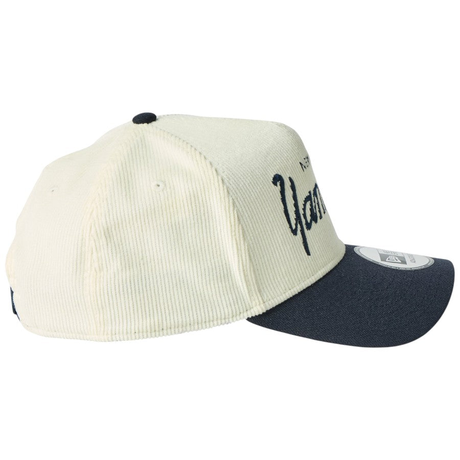 ニューエラ キャップ メッシュキャップ NEW ERA CAP 9FORTY A-Frame Summer Corduroy サマーコーデュロイ ニューヨーク ヤンキース クロームホワイト/ネイビー 14744952 右サイド