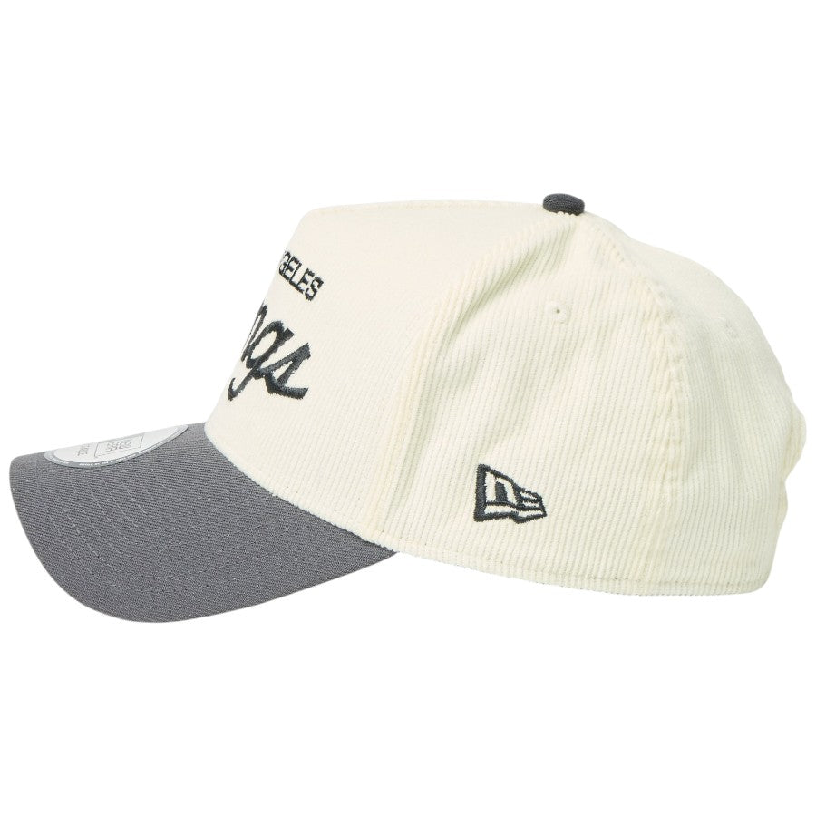 ニューエラ キャップ メッシュキャップ NEW ERA CAP 9FORTY A-Frame Summer Corduroy サマーコーデュロイ ロサンゼルス キングス クロームホワイト/グラファイト 14744955 左サイド