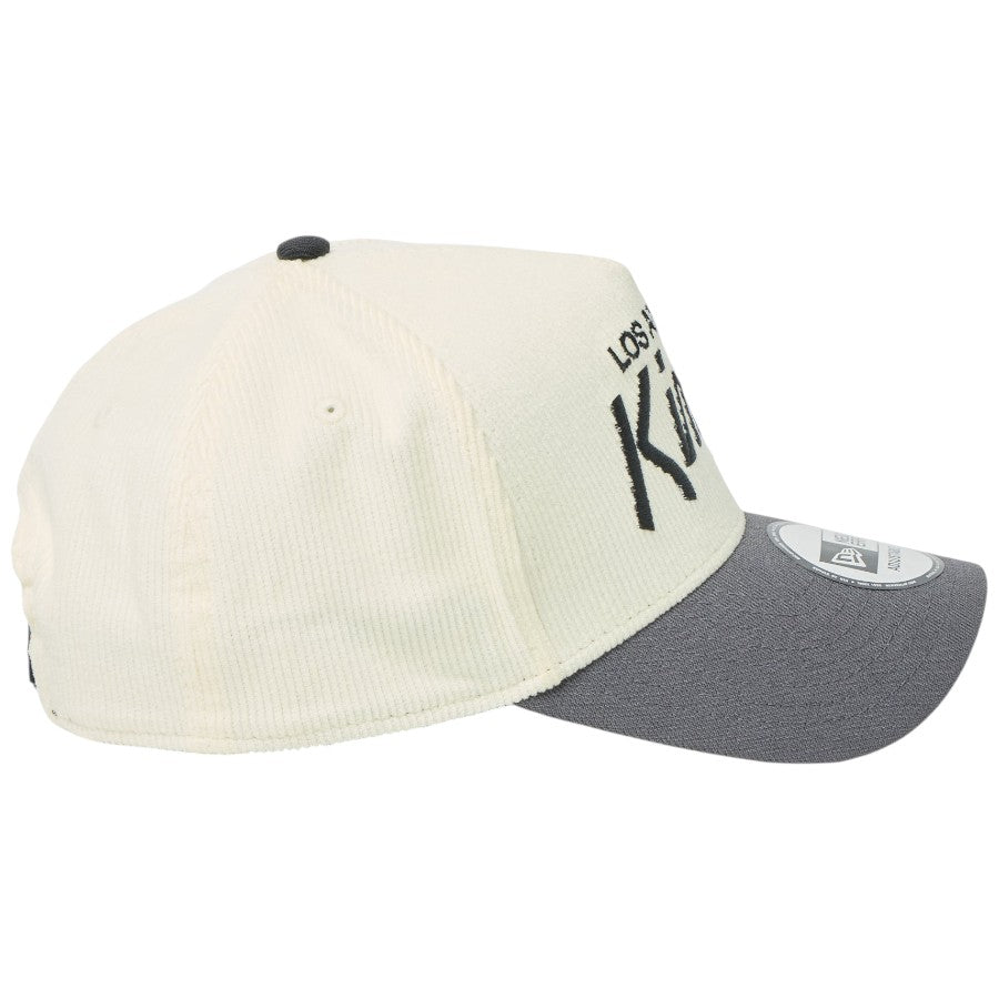 ニューエラ キャップ メッシュキャップ NEW ERA CAP 9FORTY A-Frame Summer Corduroy サマーコーデュロイ ロサンゼルス キングス クロームホワイト/グラファイト 14744955 右サイド