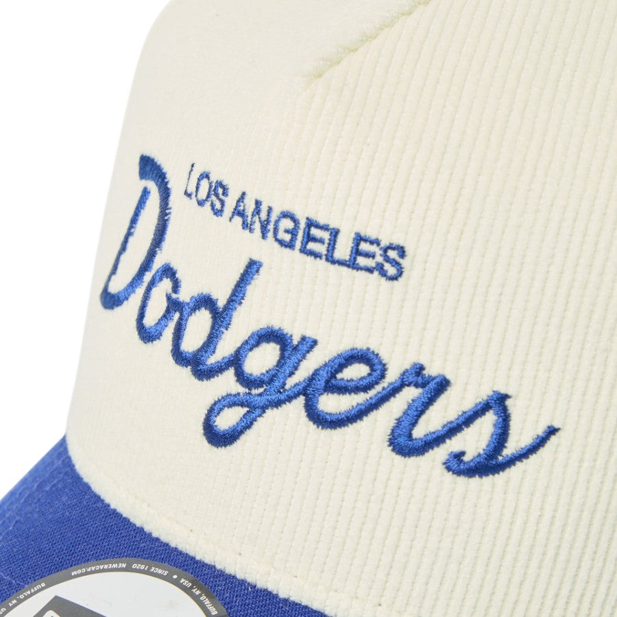 ニューエラ キャップ メッシュキャップ NEW ERA CAP 9FORTY A-Frame Summer Corduroy サマーコーデュロイ ロサンゼルス ドジャース クロームホワイト/ダークロイヤル 14744959 フロントロゴ