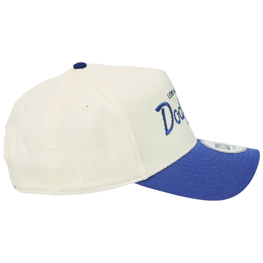 ニューエラ キャップ メッシュキャップ NEW ERA CAP 9FORTY A-Frame Summer Corduroy サマーコーデュロイ ロサンゼルス ドジャース クロームホワイト/ダークロイヤル 14744959 右サイド
