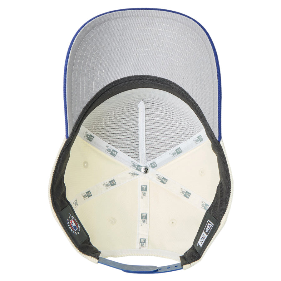 ニューエラ キャップ メッシュキャップ NEW ERA CAP 9FORTY A-Frame Summer Corduroy サマーコーデュロイ ロサンゼルス ドジャース クロームホワイト/ダークロイヤル 14744959 グレーアンダーバイザー