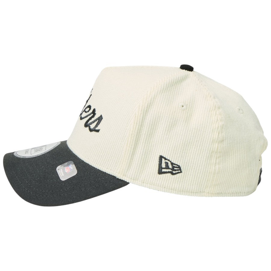 ニューエラ キャップ メッシュキャップ NEW ERA CAP 9FORTY A-Frame Summer Corduroy サマーコーデュロイ ラスベガス レイダース クロームホワイト/ブラック 14744961 左サイド