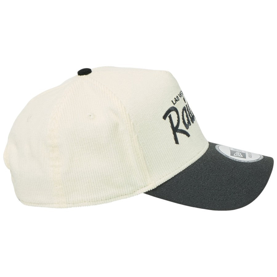 ニューエラ キャップ メッシュキャップ NEW ERA CAP 9FORTY A-Frame Summer Corduroy サマーコーデュロイ ラスベガス レイダース クロームホワイト/ブラック 14744961 右サイド