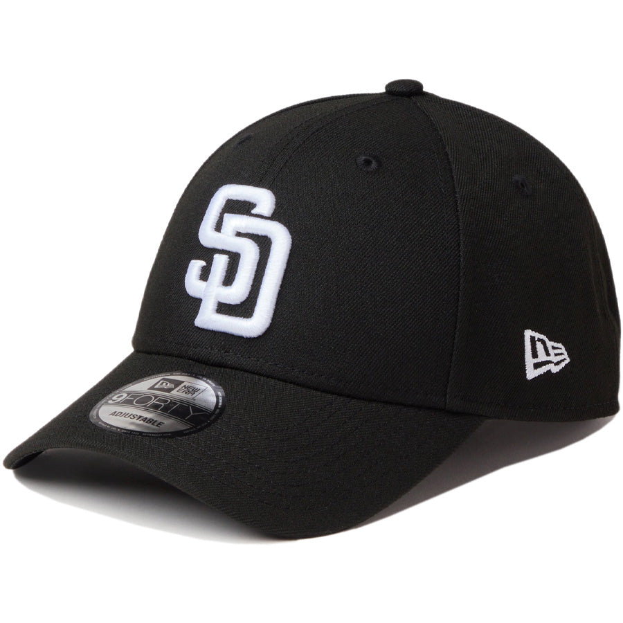 ニューエラ キャップ 帽子 NEW ERA CAP 9FORTY MLB サンディエゴ パドレス ブラック ホワイト 14942631 右斜め前