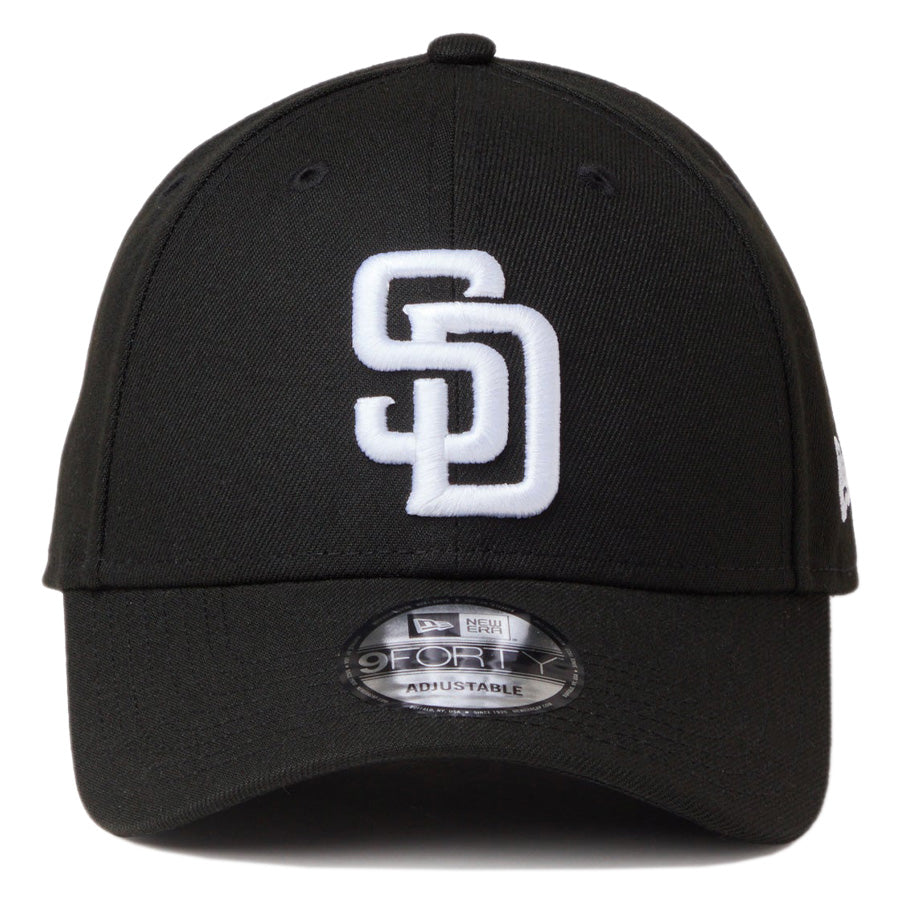 ニューエラ キャップ 帽子 NEW ERA CAP 9FORTY MLB サンディエゴ パドレス ブラック ホワイト 14942631 正面