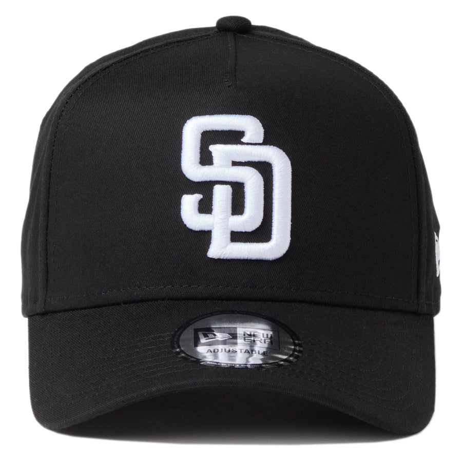 ニューエラ キャップ 帽子 NEW ERA CAP 9FORTY A-Frame MLB サンディエゴ パドレス ブラック/ホワイト 14942647 正面