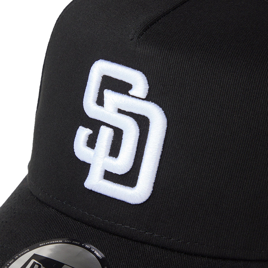 ニューエラ キャップ 帽子 NEW ERA CAP 9FORTY A-Frame MLB サンディエゴ パドレス ブラック/ホワイト 14942647 フロントロゴ
