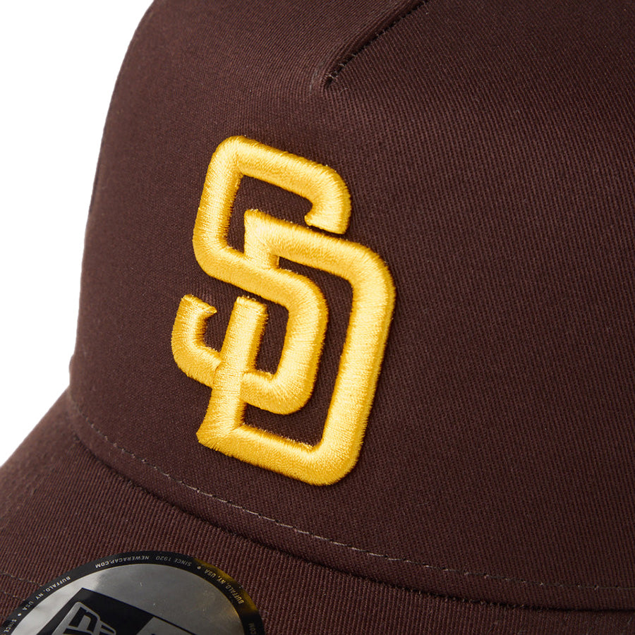ニューエラ キャップ 帽子 NEW ERA CAP 9FORTY A-Frame MLB サンディエゴ パドレス バーントウッド/マニラ 14942646 フロントロゴ