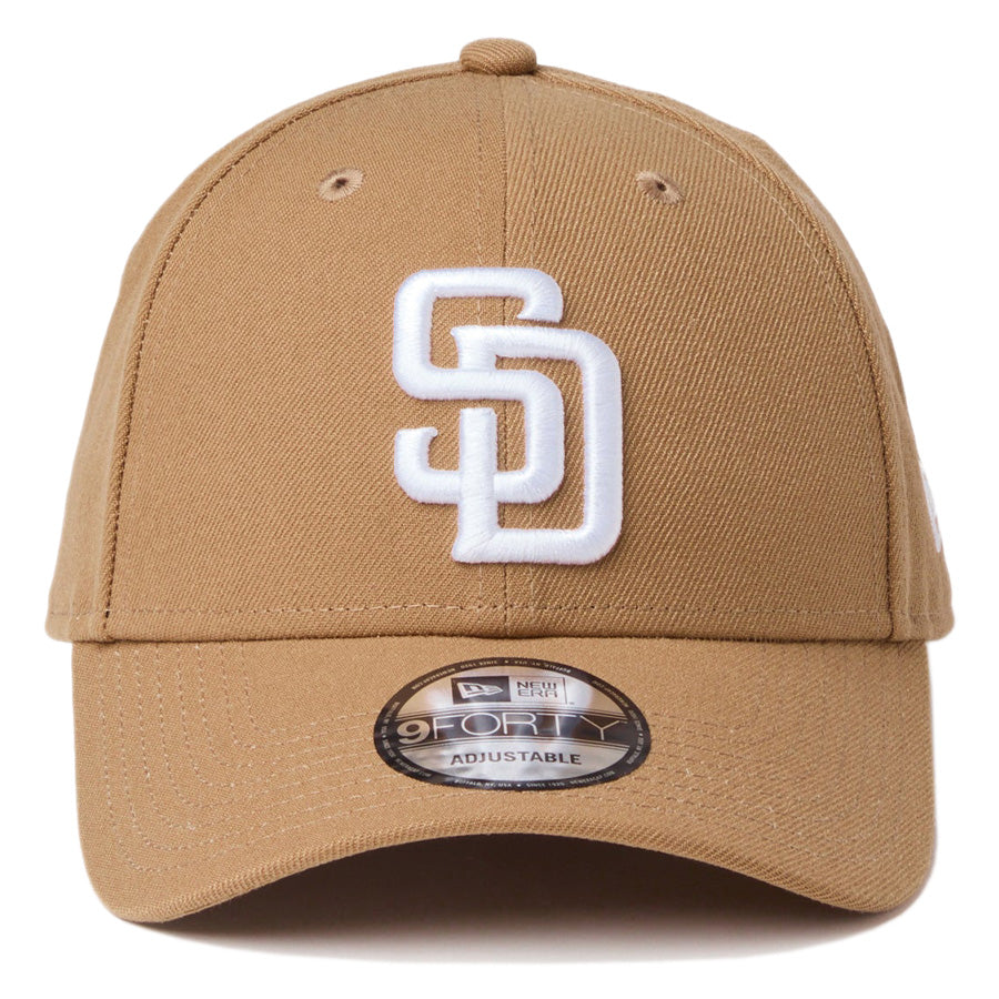 ニューエラ キャップ 帽子 NEW ERA CAP 9FORTY MLB サンディエゴ パドレス カーキ ホワイト 14942630 正面