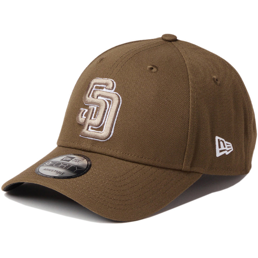 ニューエラ キャップ 帽子 NEW ERA CAP 9FORTY MLB サンディエゴ パドレス モス マーズグリーン ホワイト 14942629 右斜め前