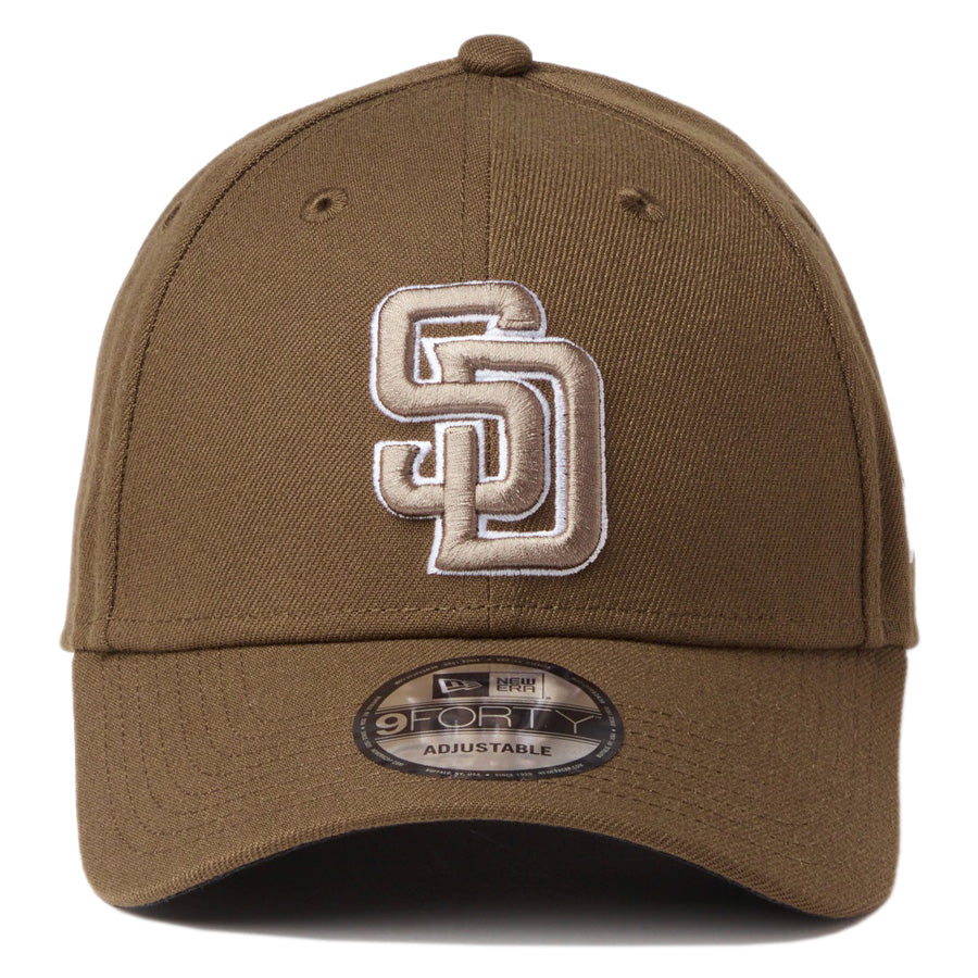 ニューエラ キャップ 帽子 NEW ERA CAP 9FORTY MLB サンディエゴ パドレス モス マーズグリーン ホワイト 14942629 正面