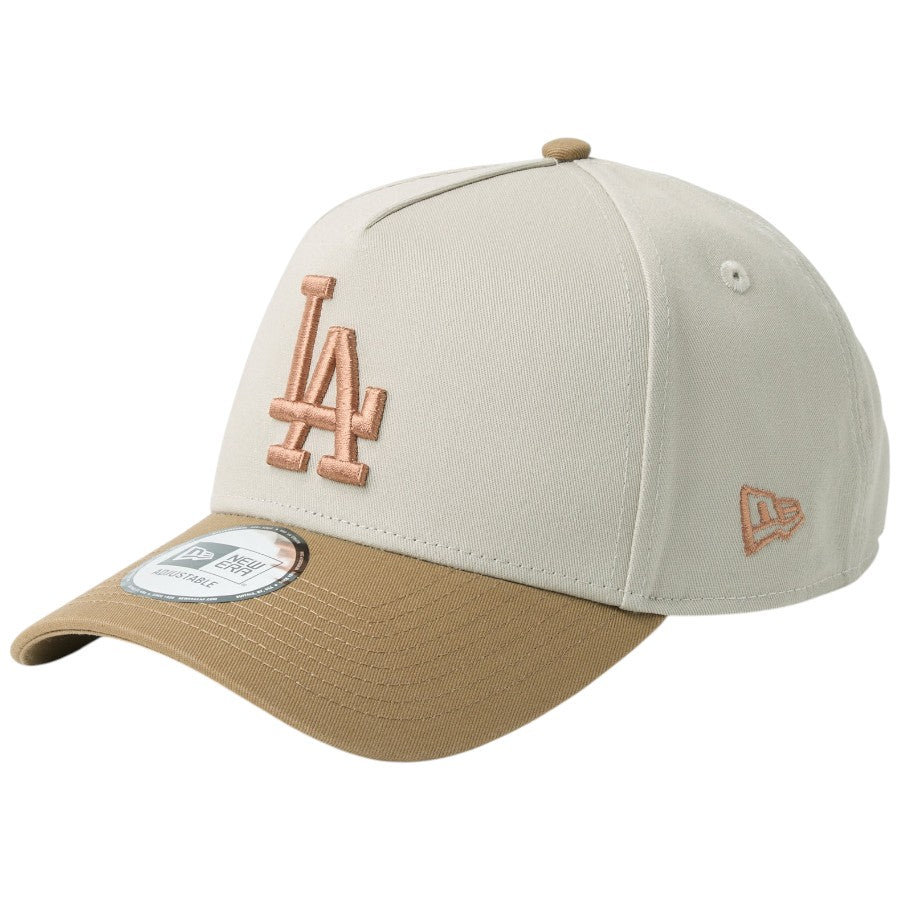 ニューエラ キャップ 帽子 NEW ERA CAP 9FORTY A-Frame MLB Mocha Mousse モカ ムース ロサンゼルス ドジャース リバーブラウン/カーキ 14744968 右斜め前