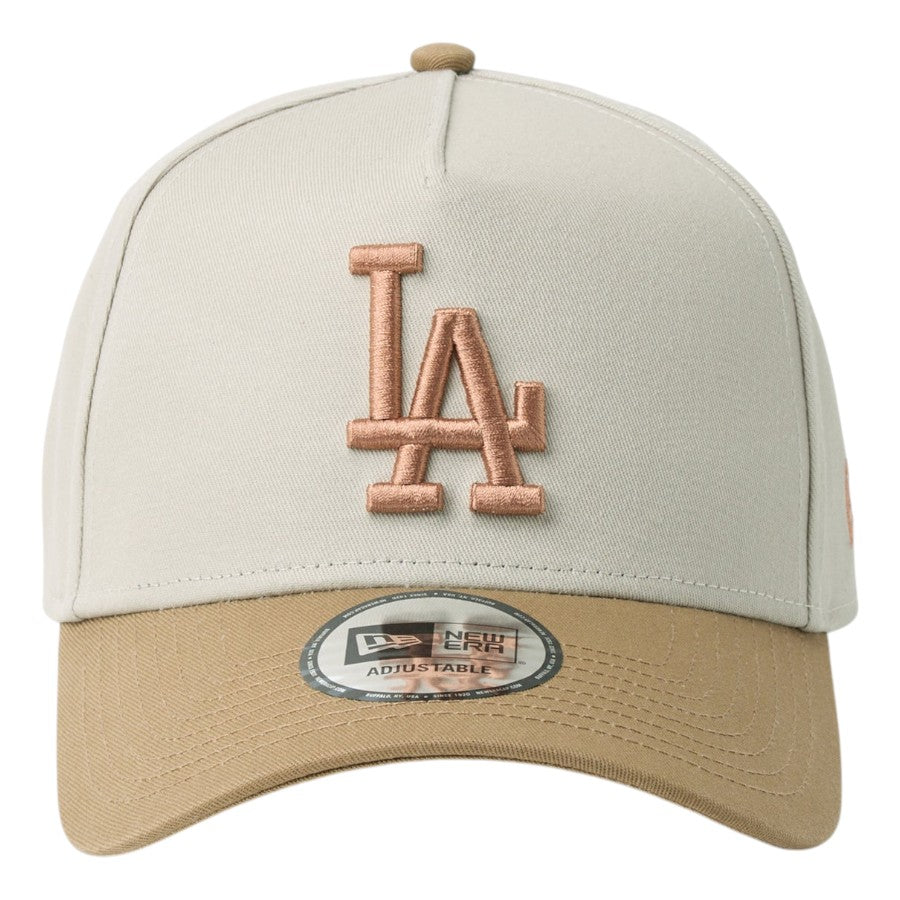 ニューエラ キャップ 帽子 NEW ERA CAP 9FORTY A-Frame MLB Mocha Mousse モカ ムース ロサンゼルス ドジャース リバーブラウン/カーキ 14744968 正面