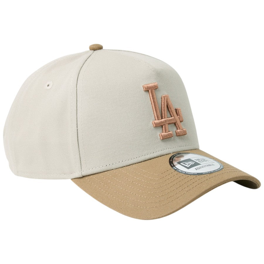 ニューエラ キャップ 帽子 NEW ERA CAP 9FORTY A-Frame MLB Mocha Mousse モカ ムース ロサンゼルス ドジャース リバーブラウン/カーキ 14744968 左斜め前