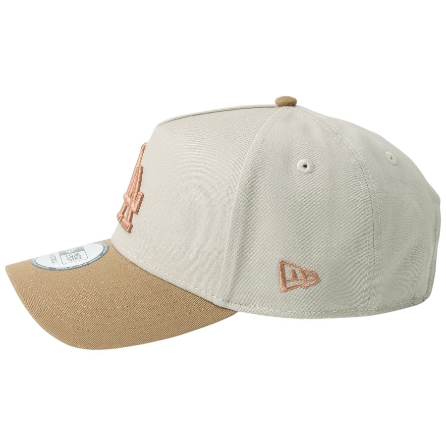 ニューエラ キャップ 帽子 NEW ERA CAP 9FORTY A-Frame MLB Mocha Mousse モカ ムース ロサンゼルス ドジャース リバーブラウン/カーキ 14744968 左サイド