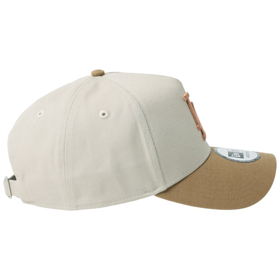 ニューエラ キャップ 帽子 NEW ERA CAP 9FORTY A-Frame MLB Mocha Mousse モカ ムース ロサンゼルス ドジャース リバーブラウン/カーキ 14744968 右サイド