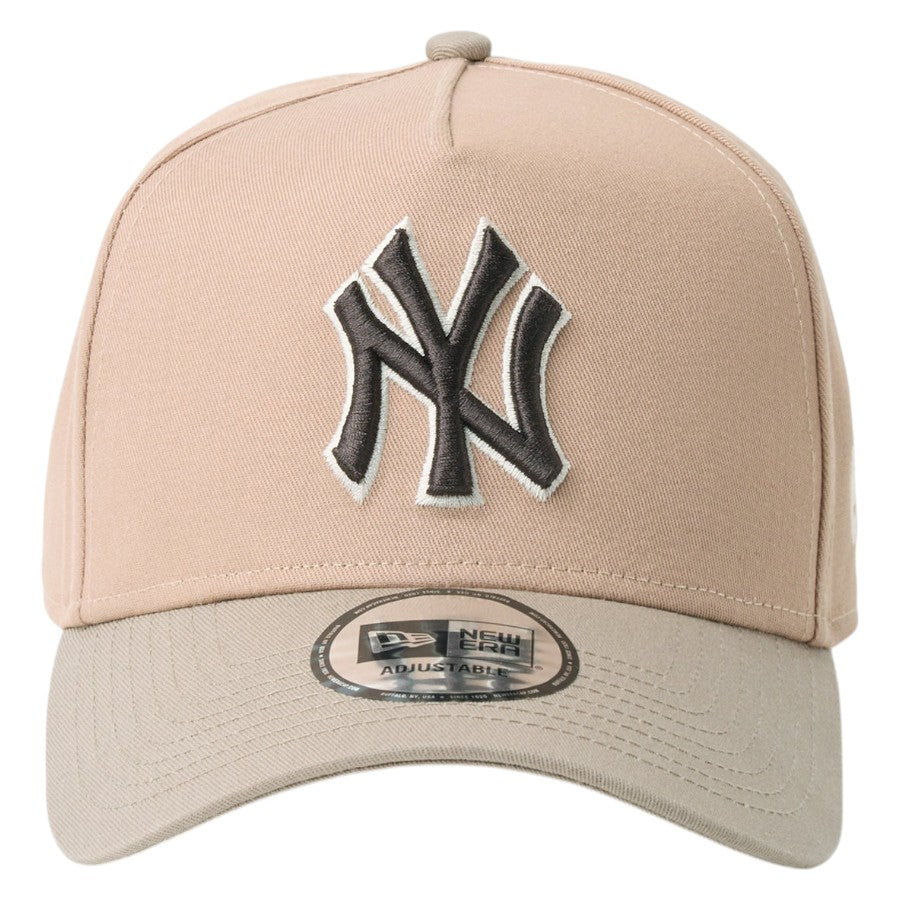 ニューエラ キャップ 帽子 NEW ERA CAP 9FORTY A-Frame MLB Mocha Mousse モカ ムース ニューヨーク ヤンキース タイムレストープ/アッシュブラウン 14744967 正面