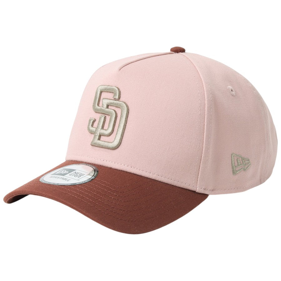 ニューエラ キャップ 帽子 NEW ERA CAP 9FORTY A-Frame Mocha Mousse モカ ムース サンディエゴ パドレス ダーティーローズ/ウェットバーク 14744966 右斜め前