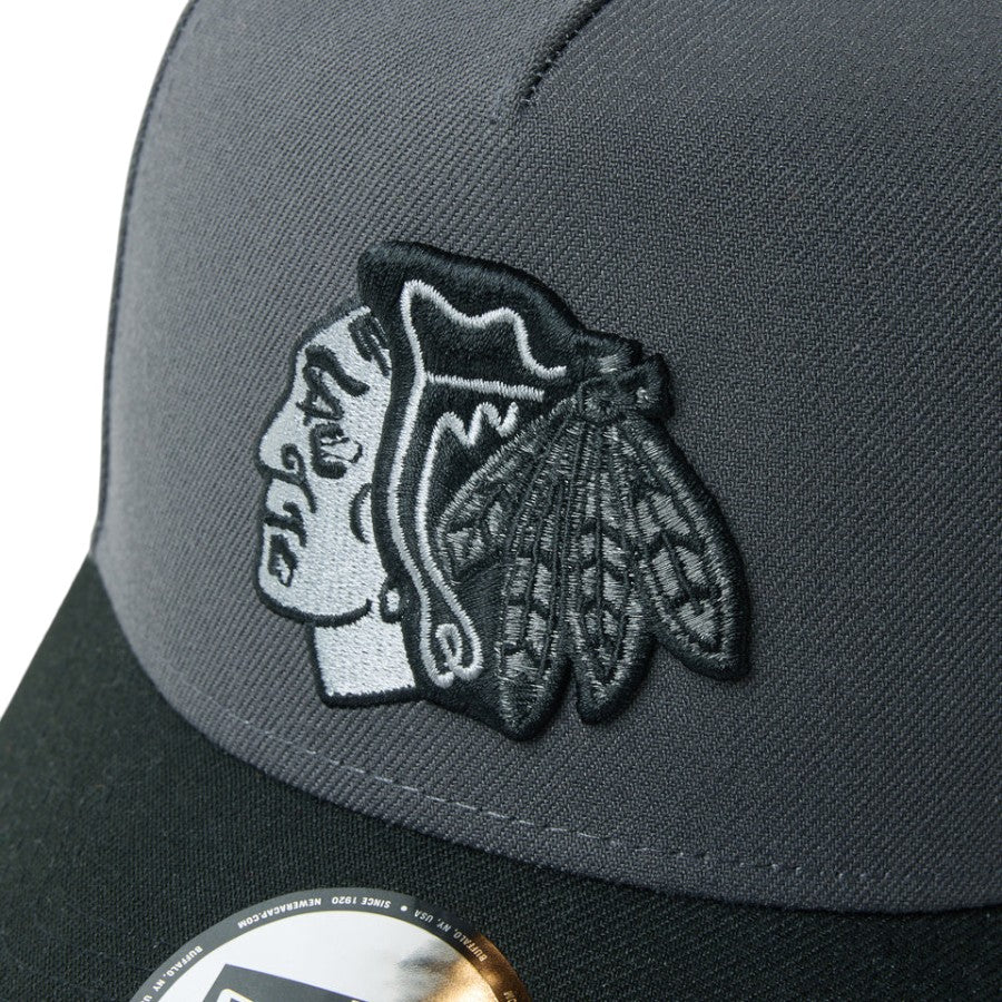 ニューエラ キャップ 帽子 NEW ERA CAP 9FORTY A-Frame NHL シカゴ ブラックホークス グラファイト/ブラック 14744970 インディアン