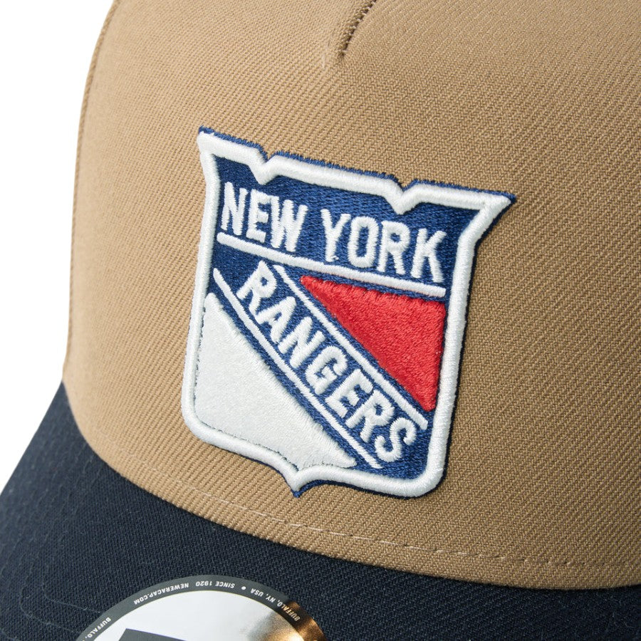 ニューエラ キャップ 帽子 NEW ERA CAP 9FORTY A-Frame NHL ニューヨーク レンジャーズ カーキ ネイビー 14744954 フロントロゴ
