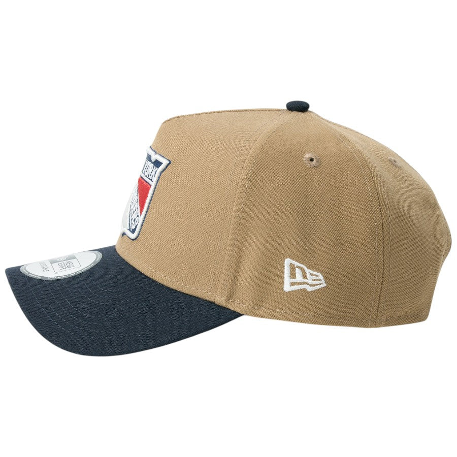 ニューエラ キャップ 帽子 NEW ERA CAP 9FORTY A-Frame NHL ニューヨーク レンジャーズ カーキ ネイビー 14744954 左サイド
