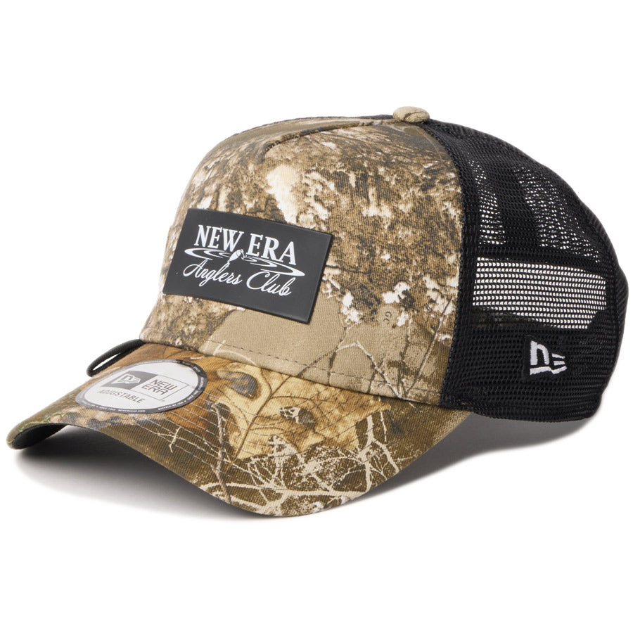ニューエラ キャップ NEW ERA 9FORTY A-Frame トラッカー ループ Angler's Club Ripple Logo FISHING 釣り リアルツリーカモ 14774380 | アウトドア 右斜め