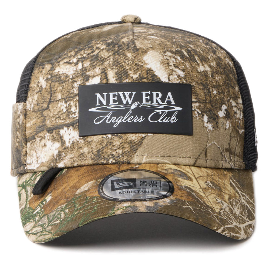 ニューエラ キャップ NEW ERA 9FORTY A-Frame トラッカー ループ Angler's Club Ripple Logo FISHING 釣り リアルツリーカモ 14774380 | アウトドア 正面