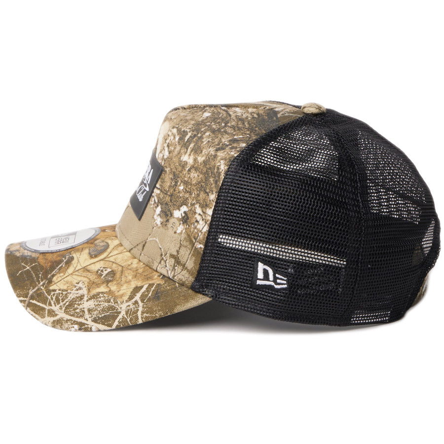 ニューエラ キャップ NEW ERA 9FORTY A-Frame トラッカー ループ Angler's Club Ripple Logo FISHING 釣り リアルツリーカモ 14774380 | アウトドア 左サイド