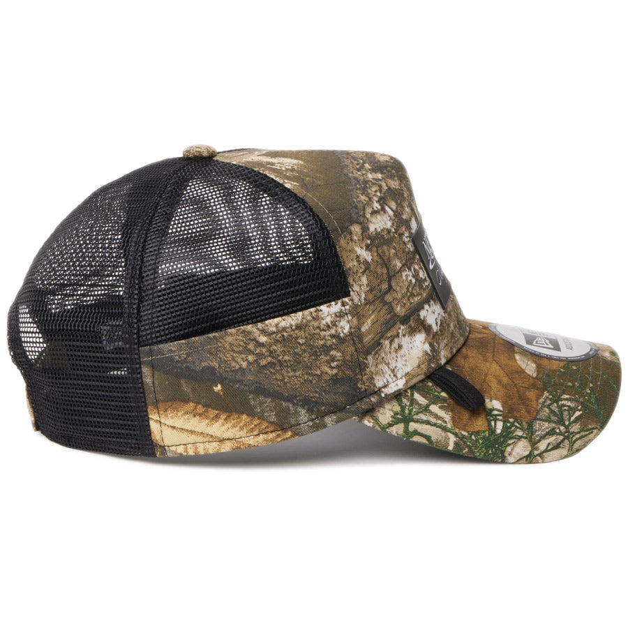 ニューエラ キャップ NEW ERA 9FORTY A-Frame トラッカー ループ Angler's Club Ripple Logo FISHING 釣り リアルツリーカモ 14774380 | アウトドア 右サイド