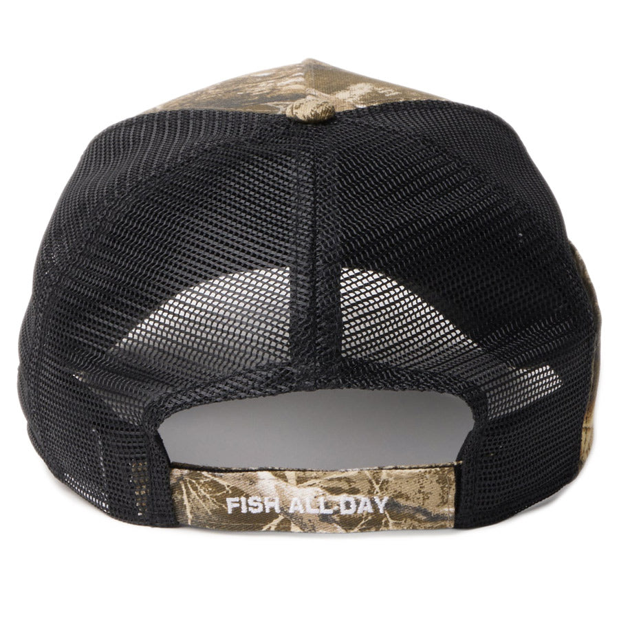 ニューエラ キャップ NEW ERA 9FORTY A-Frame トラッカー ループ Angler's Club Ripple Logo FISHING 釣り リアルツリーカモ 14774380 | アウトドア 背面