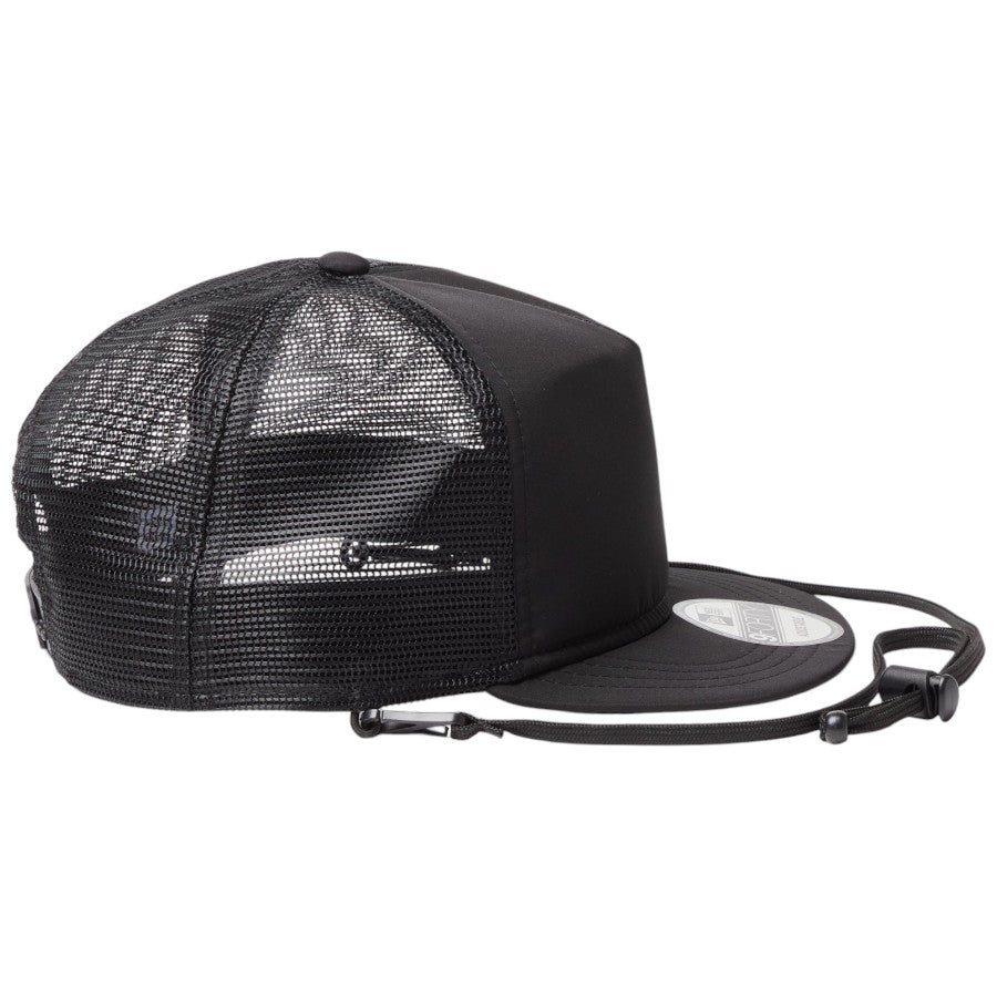 ニューエラ キャップ 帽子 NEW ERA CAP 9FORTY A-Frame トラッカー ショートバイザー Utility Collection Tech Surf ブラック 14774369｜アウトドア 右サイド