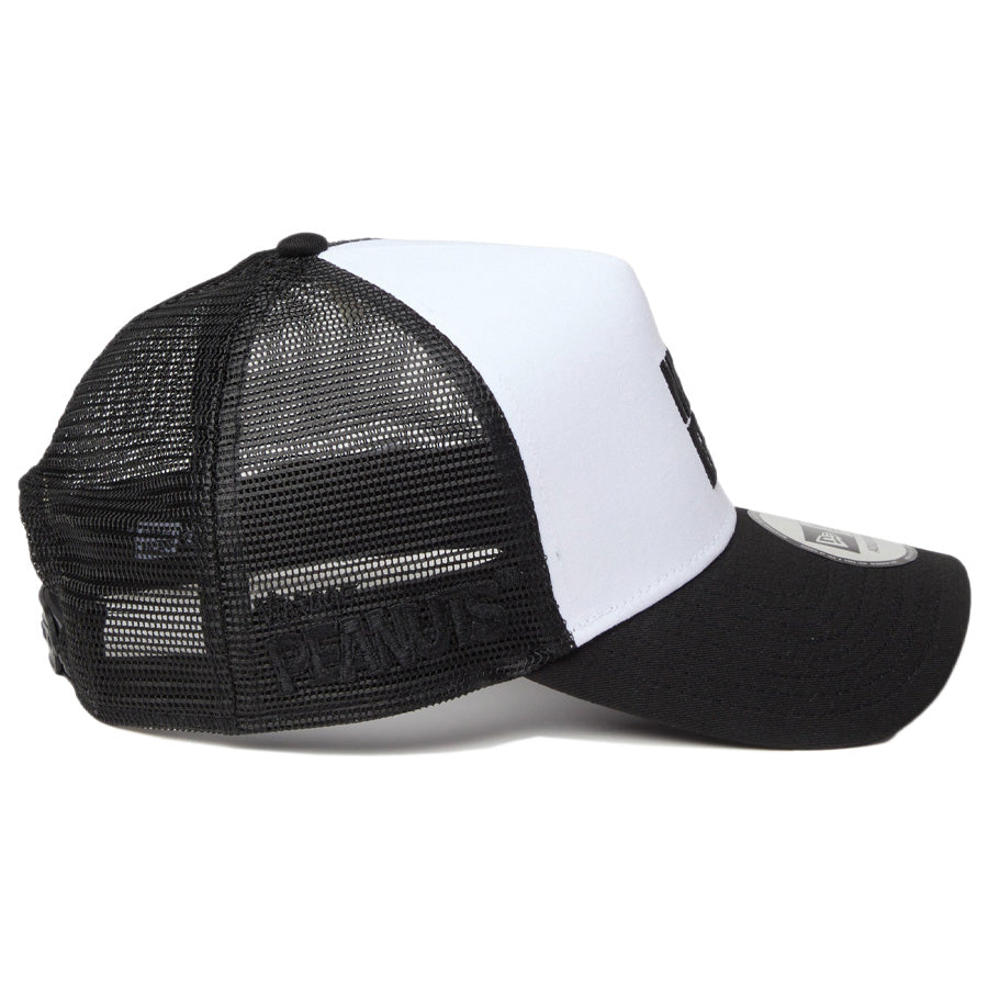 ニューエラ キャップ 帽子 NEW ERA CAP 9FORTY A-Frame トラッカー Vintage PEANUTS ピーナッツ スヌーピー JOE COOL ジョー・クール ブラック/ホワイト 14865347 右サイド