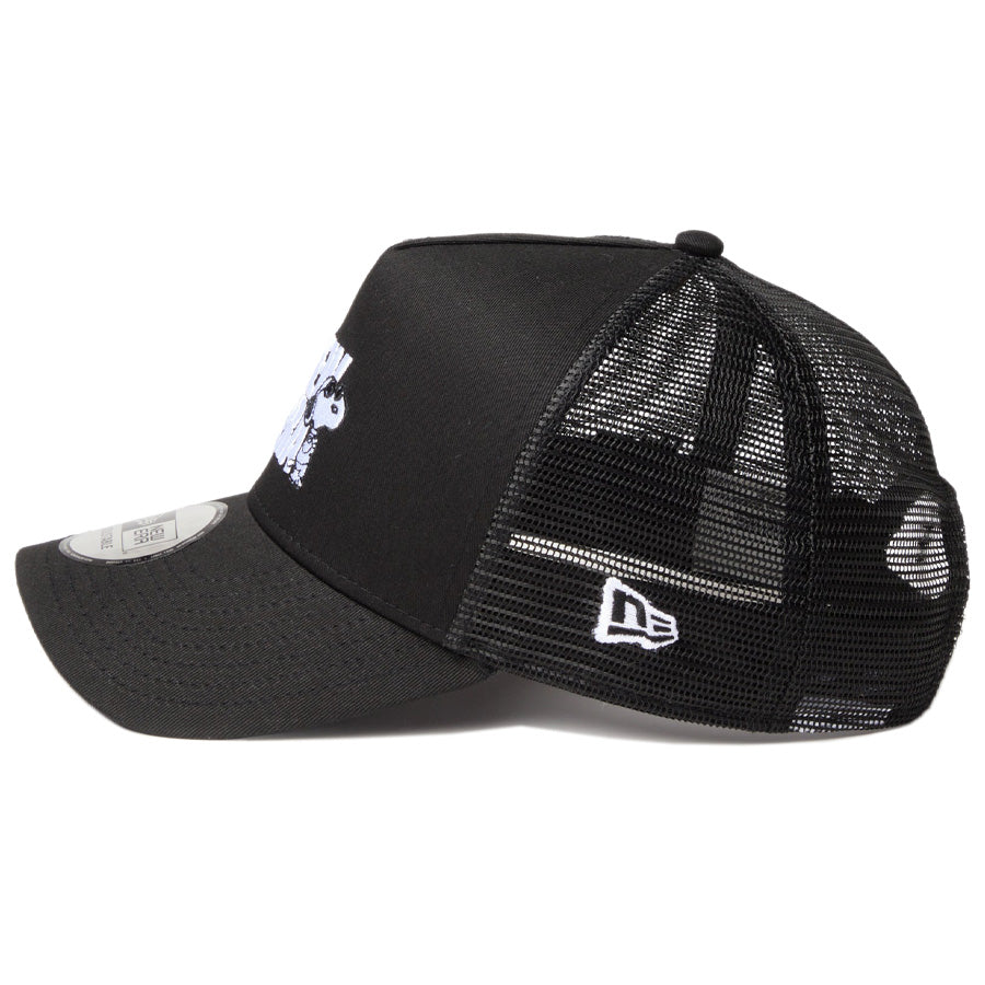 ニューエラ キャップ 帽子 NEW ERA CAP 9FORTY A-Frame トラッカー Vintage PEANUTS ピーナッツ スヌーピー JOE COOL ジョー・クール ブラック 14865348 左サイド
