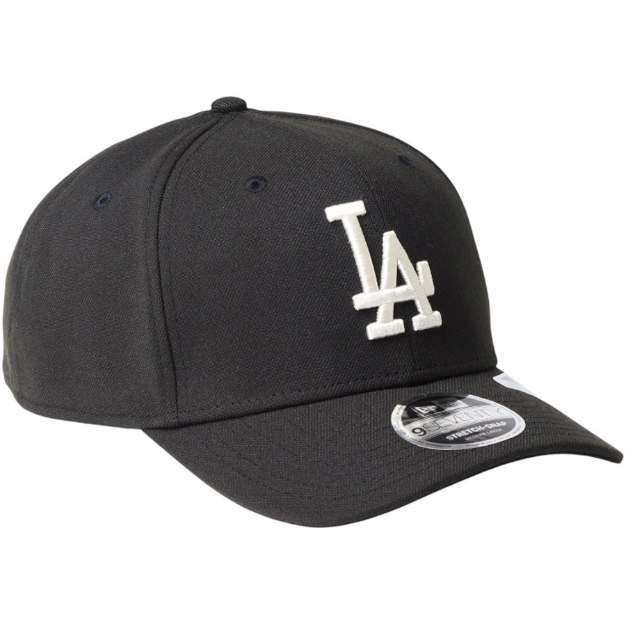 ニューエラ キャップ 帽子 NEW ERA CAP 9SEVENTY MLB ストレッチスナップ ロサンゼルス ドジャース ブラック 14744806 左斜め前