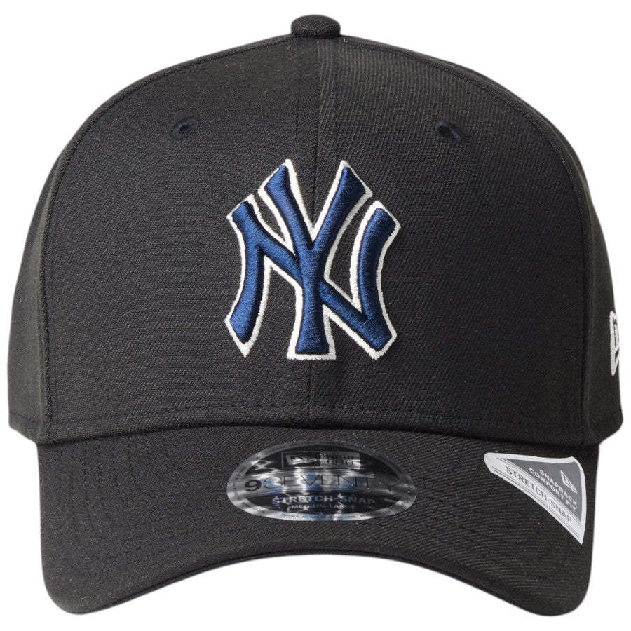ニューエラ キャップ 帽子 NEW ERA CAP 9SEVENTY MLB ストレッチスナップ ニューヨーク ヤンキース ブラック 14744805 正面