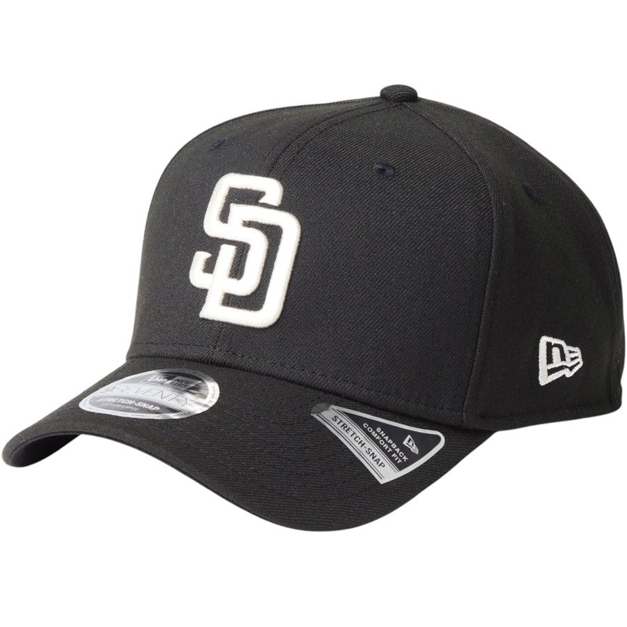 ニューエラ キャップ 帽子 NEW ERA CAP 9SEVENTY MLB ストレッチスナップ サンディエゴ パドレス ブラック 14744804 右斜め前