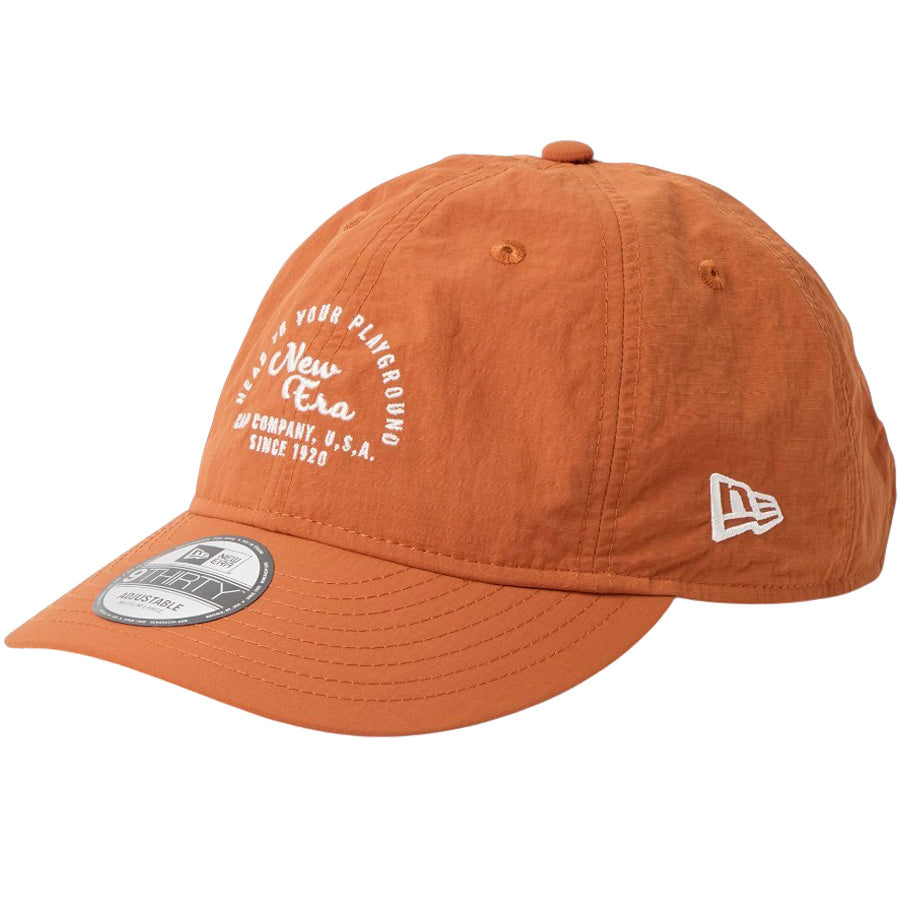 ニューエラ キャップ 帽子 NEW ERA CAP 9THIRTY Recycle Rip Stop リサイクル リップストップ アーチロゴ ラストオレンジ 14774413｜アウトドア 右斜め前