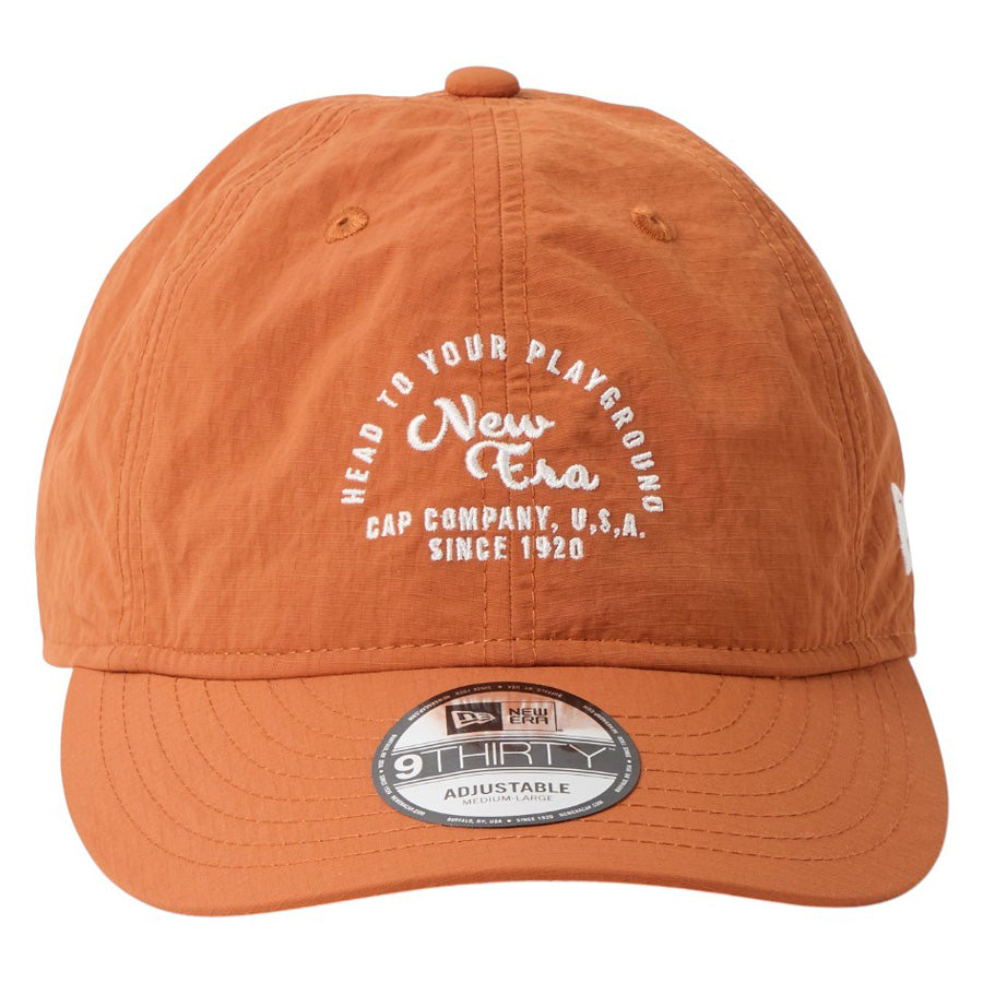 ニューエラ キャップ 帽子 NEW ERA CAP 9THIRTY Recycle Rip Stop リサイクル リップストップ アーチロゴ ラストオレンジ 14774413｜アウトドア 正面