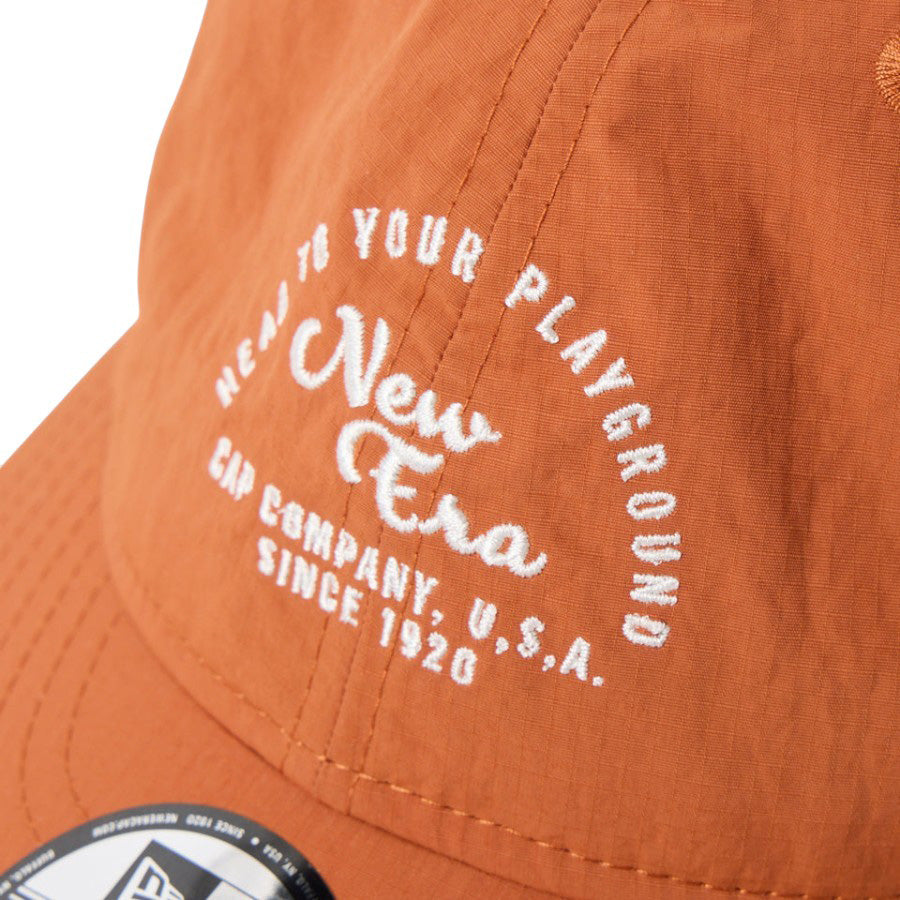 ニューエラ キャップ 帽子 NEW ERA CAP 9THIRTY Recycle Rip Stop リサイクル リップストップ アーチロゴ ラストオレンジ 14774413｜アウトドア フロントロゴ