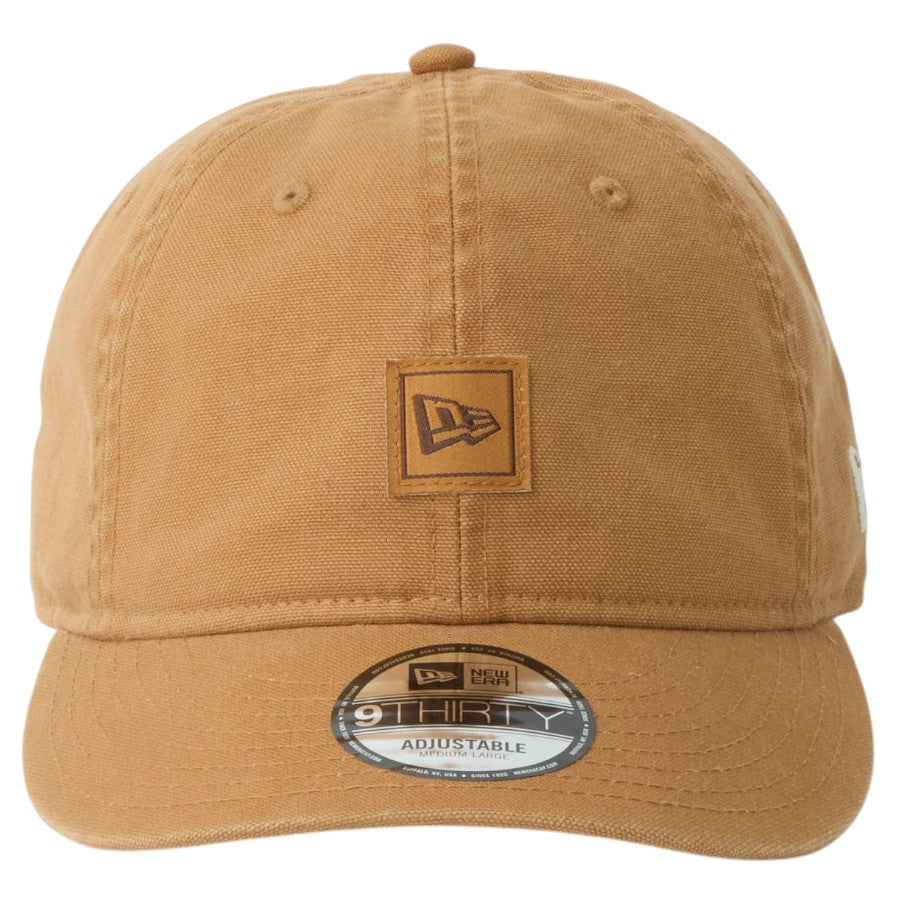 ニューエラ キャップ 帽子 NEW ERA CAP 9THIRTY フラッグロゴ ウーブンパッチ Washed Duck ダック ライトブロンズ 14745099 正面