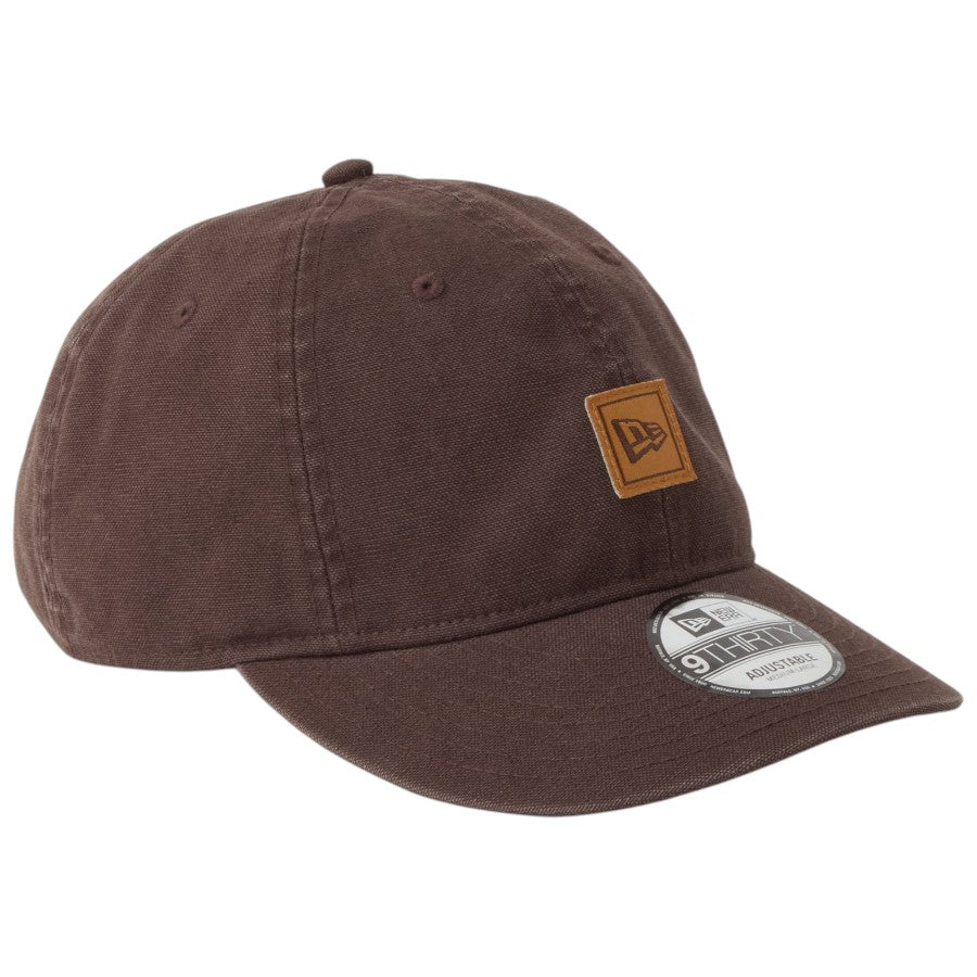 ニューエラ キャップ 帽子 NEW ERA CAP 9THIRTY フラッグロゴ ウーブンパッチ Washed Duck ダック ブラウンスエード 14745100 左斜め前