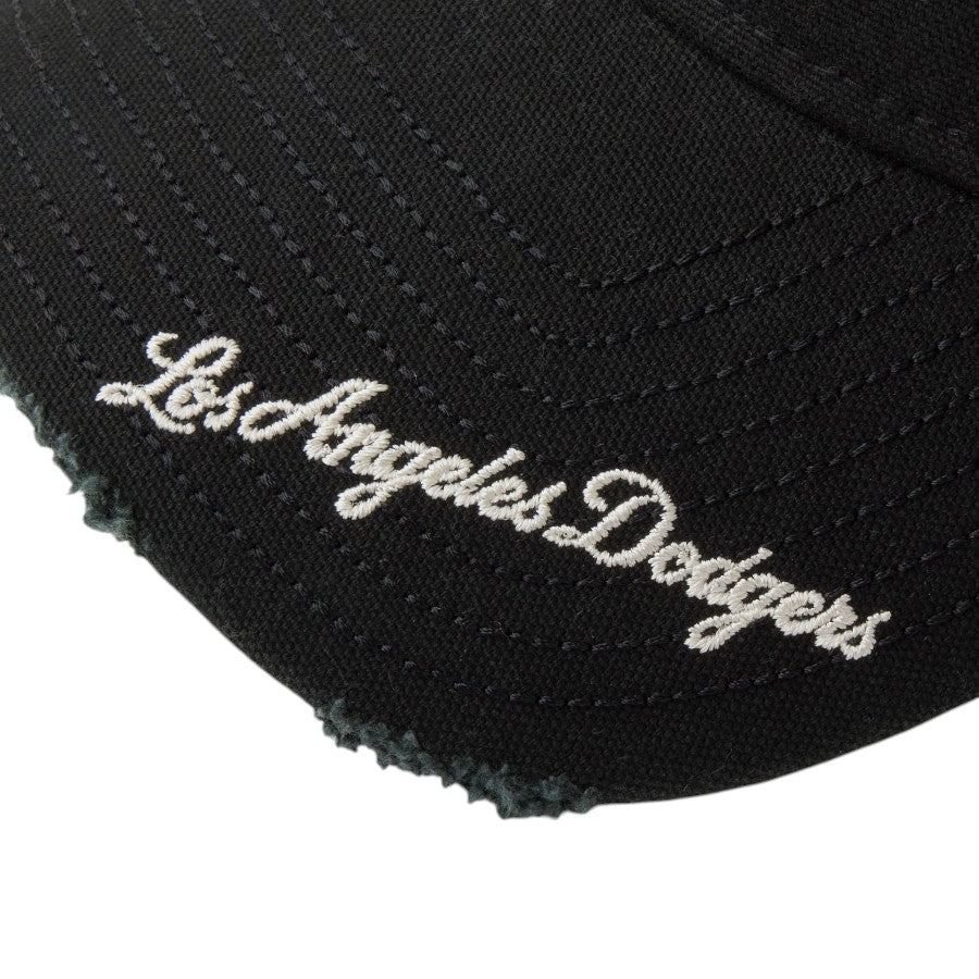 ニューエラ キャップ 帽子 NEW ERA CAP 9TWENTY MLB Visor Logo バイザーロゴ ダメージ ロサンゼルス ドジャース ブラック 14745079 刺繍