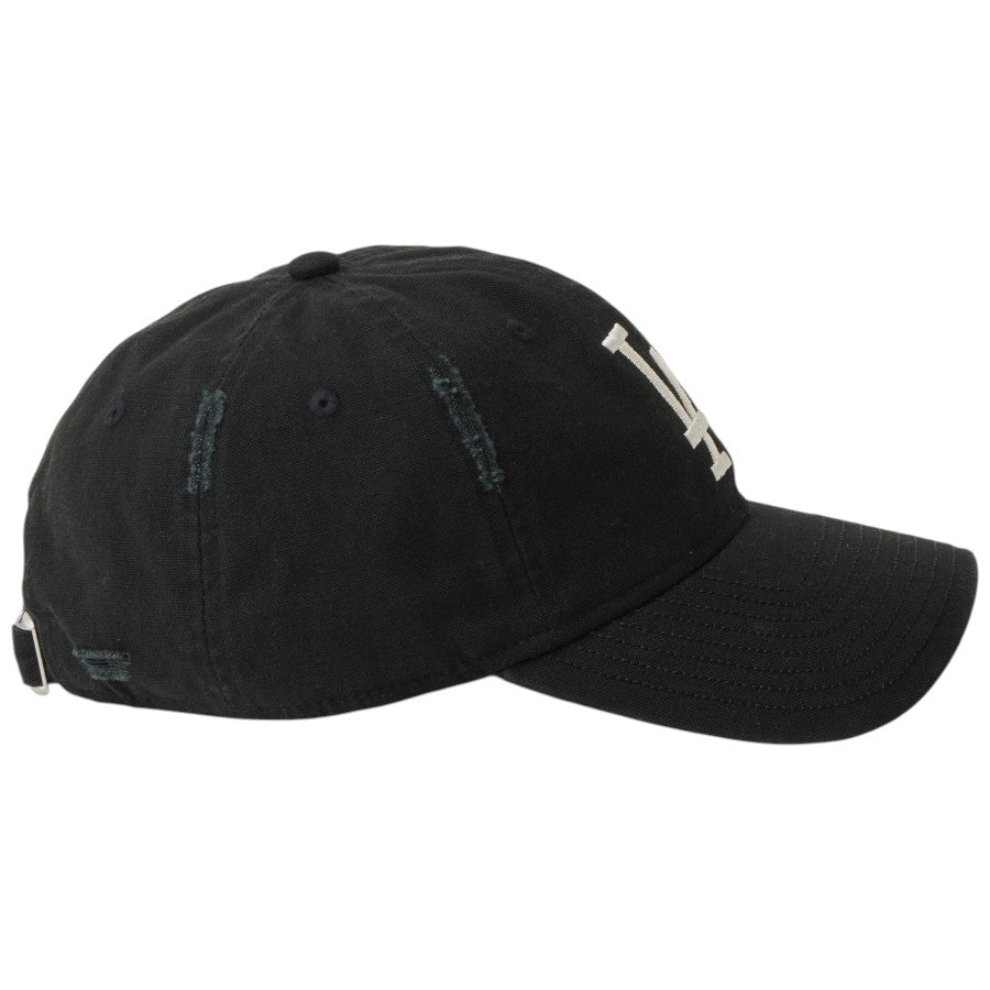 ニューエラ キャップ 帽子 NEW ERA CAP 9TWENTY MLB Visor Logo バイザーロゴ ダメージ ロサンゼルス ドジャース ブラック 14745079 右サイド