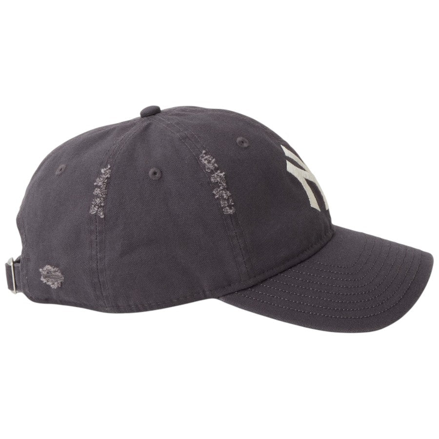 ニューエラ キャップ 帽子 NEW ERA CAP 9TWENTY MLB Visor Logo バイザーロゴ ダメージ ニューヨーク ヤンキース グラファイト 14745045 右サイド
