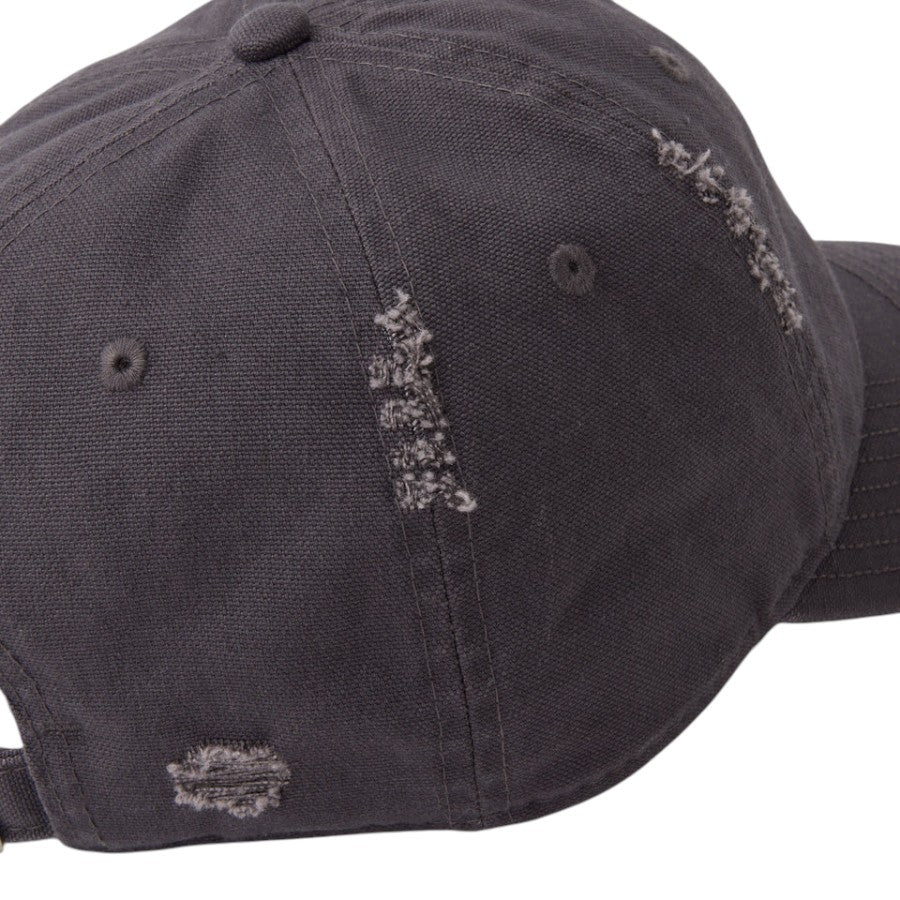 ニューエラ キャップ 帽子 NEW ERA CAP 9TWENTY MLB Visor Logo バイザーロゴ ダメージ ニューヨーク ヤンキース グラファイト 14745045 右斜め後ろ